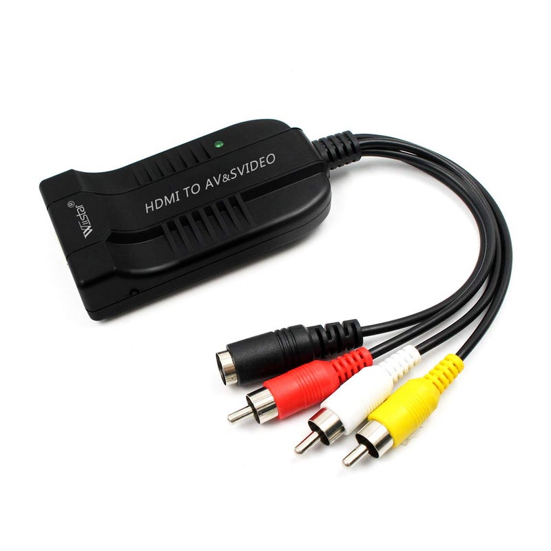 Wiistar HDMI to Male AV CVBS S-Video Converter Adapter HDMI to Male 3RCA Composite R/L S Video 1080P Video Converter Box with AV Svideo Cable - Image 2